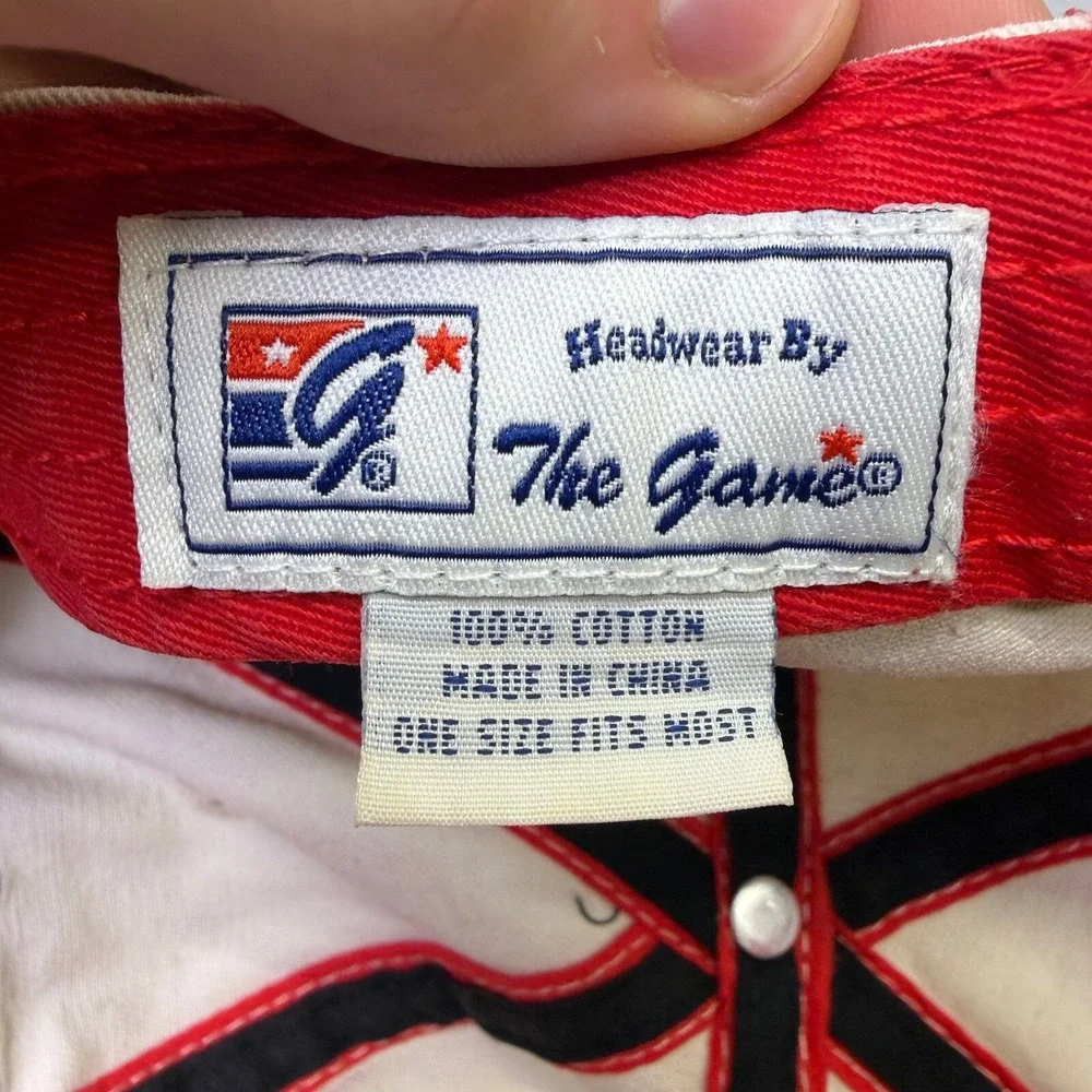 The Game Ranger Boats Hat Fishing Cap Mens OSFA White Red Embroidered 1807